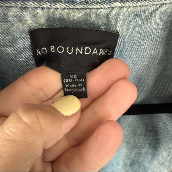 No Boundaries Men's Indigo Denim Vintage Wash Layering Shirt Jacket XS (30-32) - Picture 2 of 7